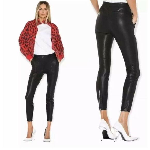 Blanknyc Womens Pants The‎ Bond Carbon Vegan Leather Legging Size 32 NWT - Picture 1 of 9